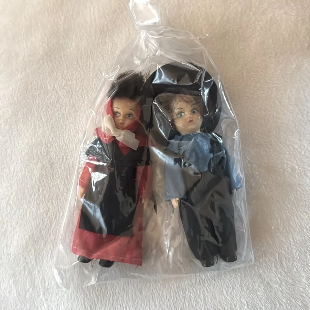 Bundle of 2 Vintage Tiny 4” Plastic Old Fashioned Dolls Bundle 3 items 2 Save 30